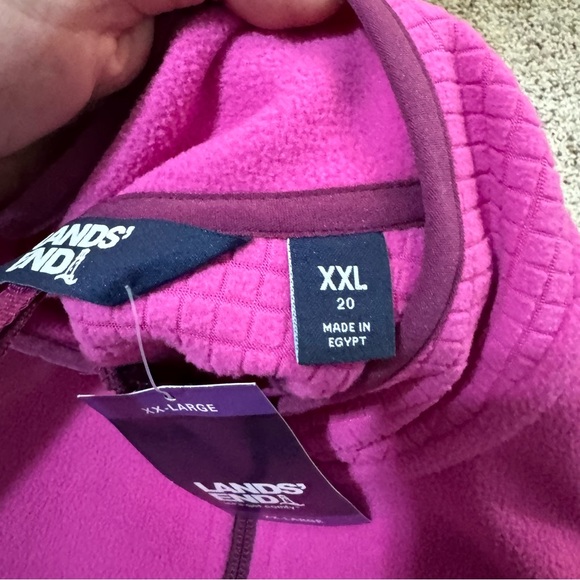 Land’s End Grid Fleece Fuchsia Zippered Jacket—XXL - Picture 10 of 11